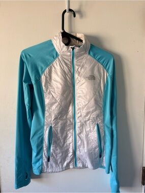 The North Face Women's Aqua and White Hybrid Jacket